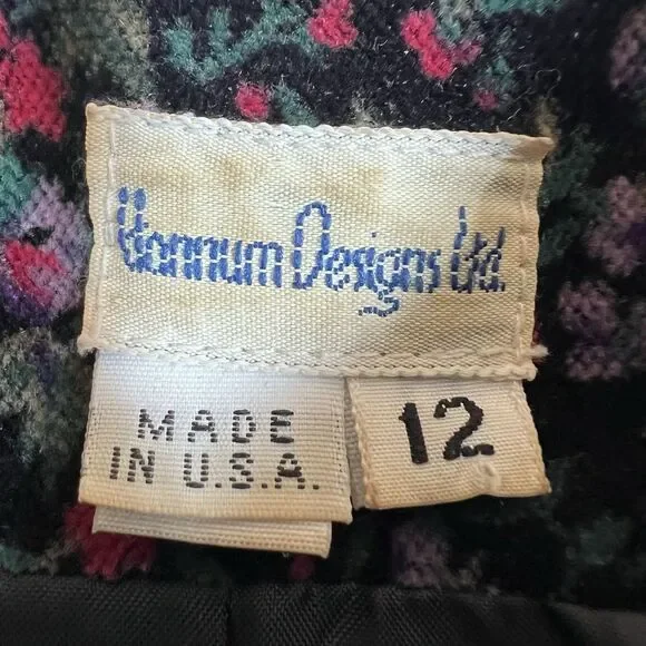 Vintage Kannum Designs Ditsy Floral Blazer Cottagecore Grannycore Women's 12 USA - Picture 7 of 9